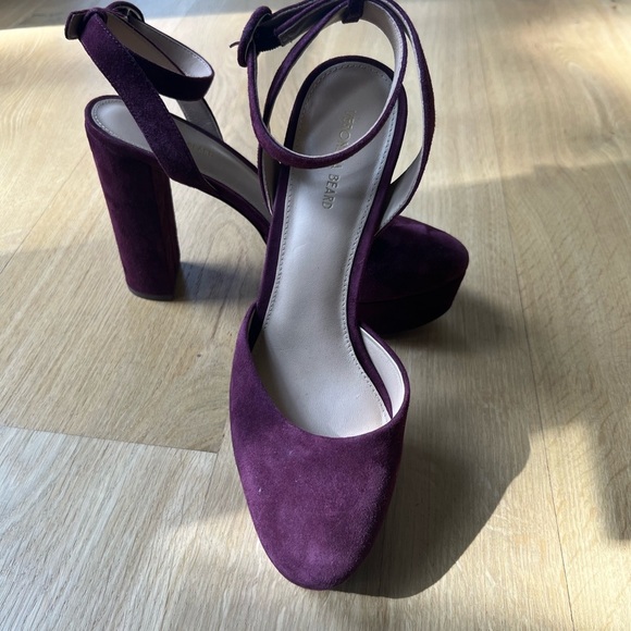Veronica Beard Suede Magda Platform heels in Merlot - Picture 3 of 13